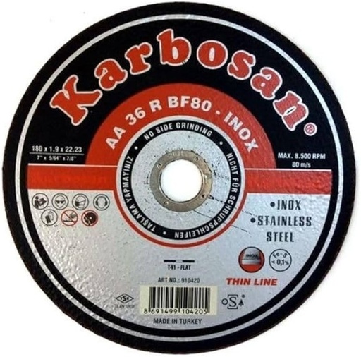 [HRD000095] 180 X 1.9 X 22.23 İNOX KESME TAŞI